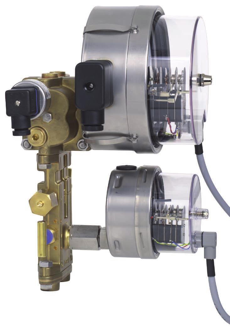 Opção Contatos elétricos Para indicadores de nível e/ou pressão de processo Um sistema modular de contatos eletromecânicos e eletrônicos com conexão tipo plug; também adequado para montagem posterior