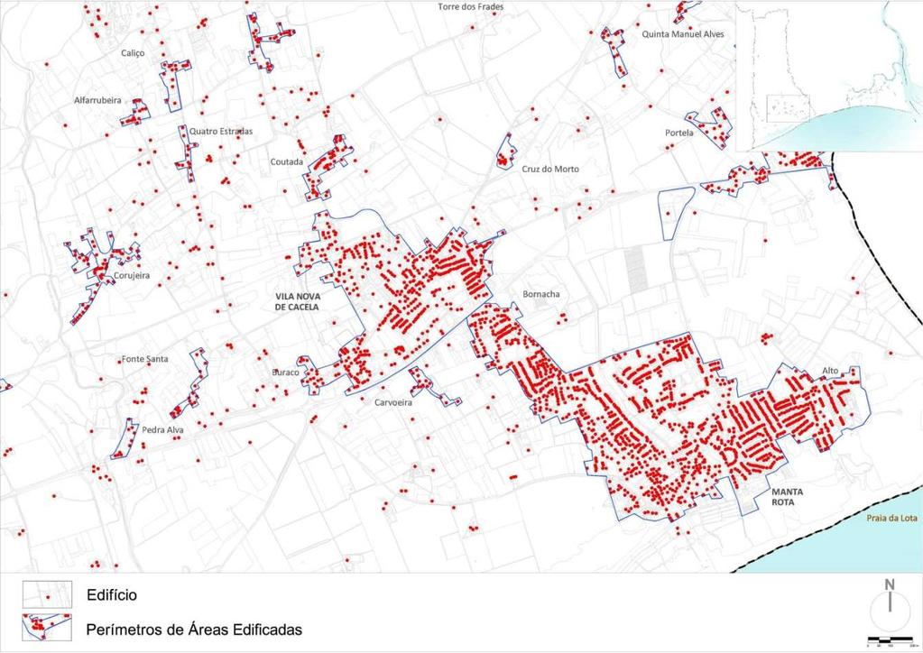 3.13 Análise Territorial Análise Tecido Edificado Existente Da análise dos perímetros de áreas