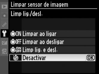 2 Seleccionar uma opção. Marque uma das seguintes opções e prima J. Opção Limpar ao 5 ligar Limpar ao 6 desligar Limp lig. e 7 desl.