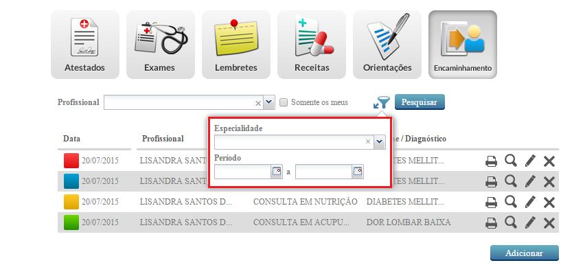 A ferramenta de encaminhamento permite visualizar cada solicitação em lista, com as informações de classificação