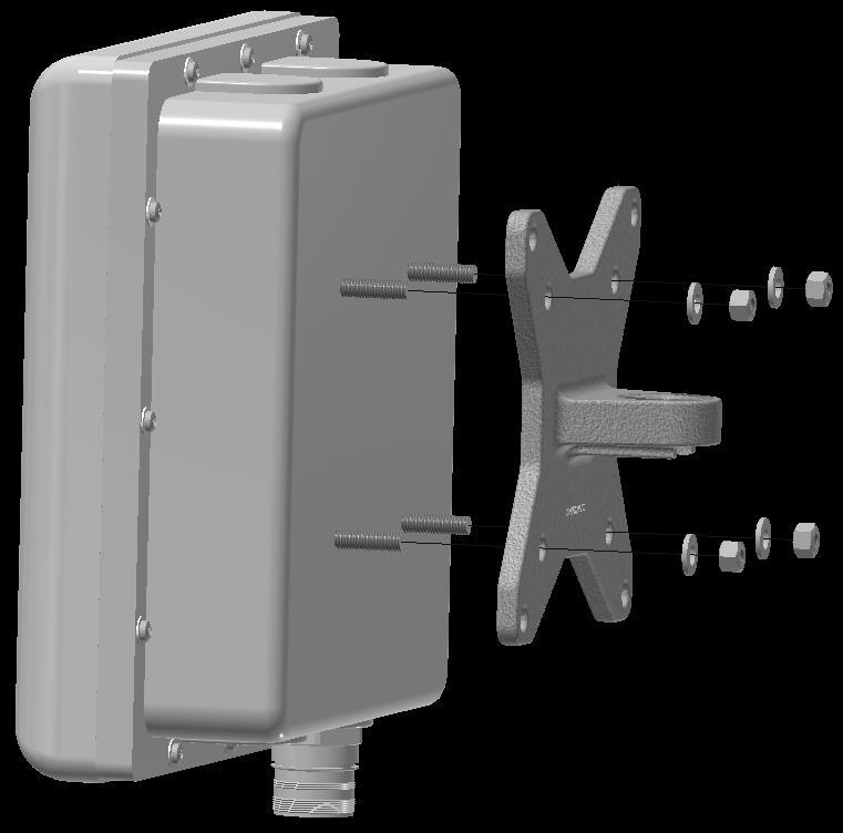 5. Instalação Mecânica Instalação Mecânica Suporte de fixação Leitor O leitor em conjunto com o suporte de fixação (fornecido separadamente), pode