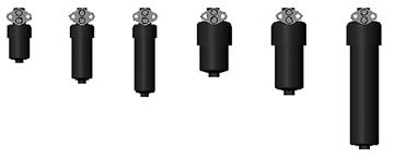 1 CARCAÇA DE FILTRO Construção As carcaças de filtro são dimensionadas de acordo com as regulamentações internacionais. Consistem de um cabeçote de filtro no qual é rosqueado o recipiente de filtro.