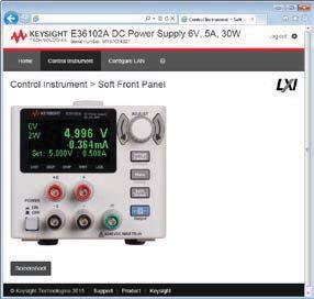 03 Keysight Fontes de Alimentação CC Programáveis da Série E36100 - Folha de Dados Painel frontal virtual simples, mas poderoso Quando não puder estar próximo ao