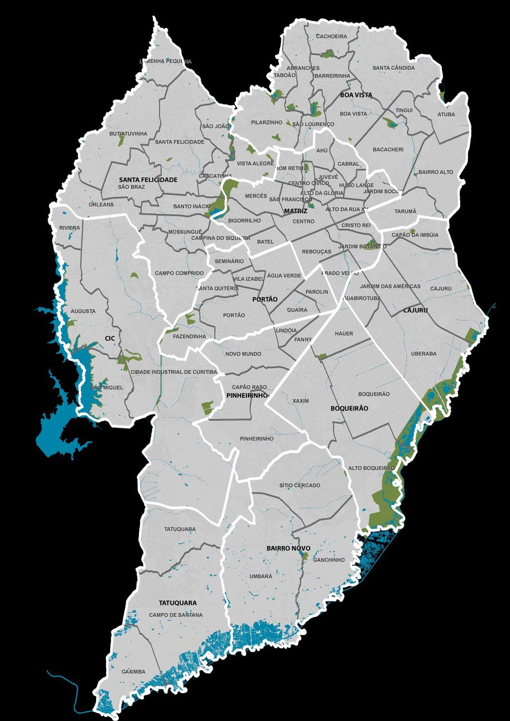 EVOLUÇÃO URBANA 1830/2010 LEGENDA Divisa de bairros Lagos, lagoas e