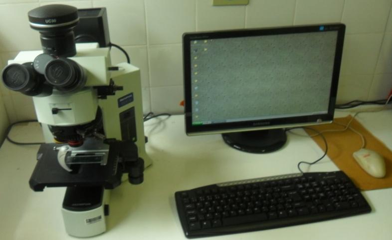 42 Figura 24 - Microscópio ótico utilizado na presente pesquisa. 3.2.9 Microestrutura e composição elementar Para estudo da microestrutura e da composição química elementar da pastilha (disco)