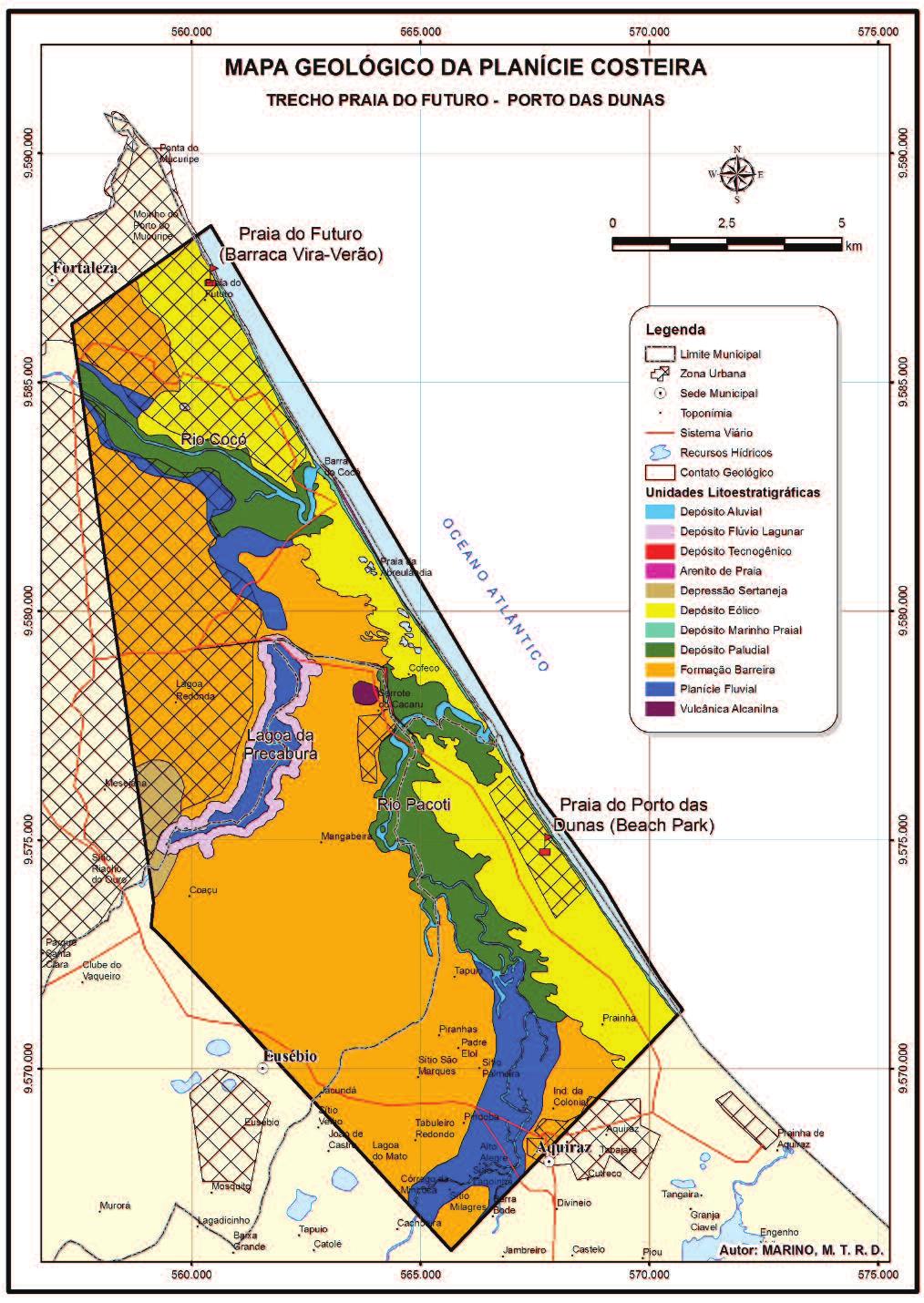 Figura 1. Mapa geológico e localização da área de estudo (segundo Marino et al., 2012).