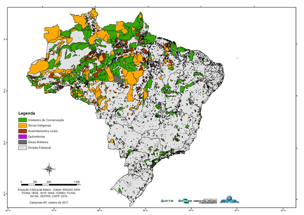 ÁREAS LEGALMENTE ATRIBUÍDAS PARA UNIDADES DE CONSERVAÇÃO, TERRAS INDÍGENAS, ASSENTAMENTOS DE REFORMA AGRÁRIA, QUILOMBOLAS E ÁREAS MILITARES 12.