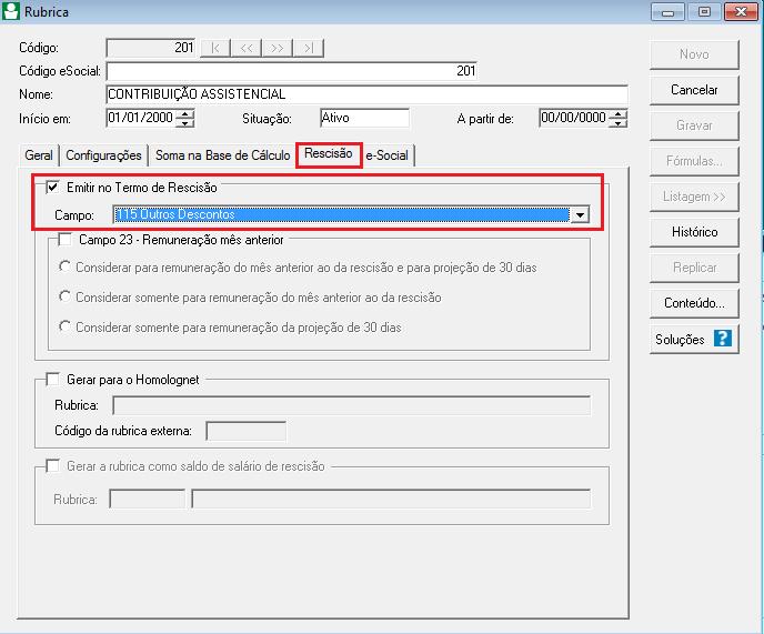 1.8 Na guia E-SOCIAL, no quadro Natureza das Rubricas no campo