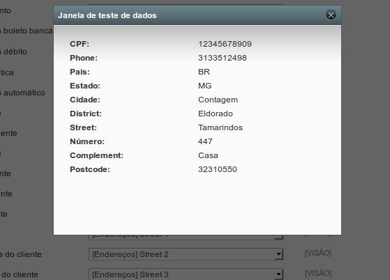 Após clicar sobre o botão Verifica, será necessário à escolha de um cliente e em seguida clicar no botão Testar.