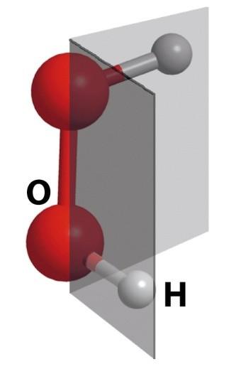 Exercício: A conformação do H 2 O 2 mostrada abaixo é quiral?