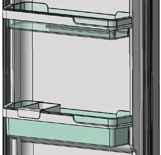 Prateleira Grande e Média do Refrigerador e Prateleira do Freezer: Para retirar as prateleiras, basta puxar a prateleira para cima, em seguida retirar o arremate.