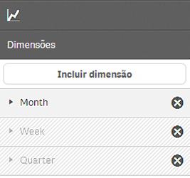 4 Projetando visualizações dimensões e medidas não são usadas na nova visualização.