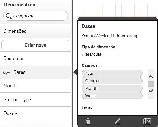 6 Trabalhando com itens mestres É possível também reorganizar a ordem dos campos selecionados, arrastando-os para novas posições na lista de campos selecionados. 3. Digite um nome para a dimensão. 4.