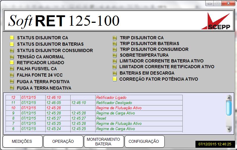 POR QUE USAR SoftRECT : RETIFICADOR e CARREGADOR DE BATERIAS SoftRECT Registro de Alarmes / Eventos e Configuração do