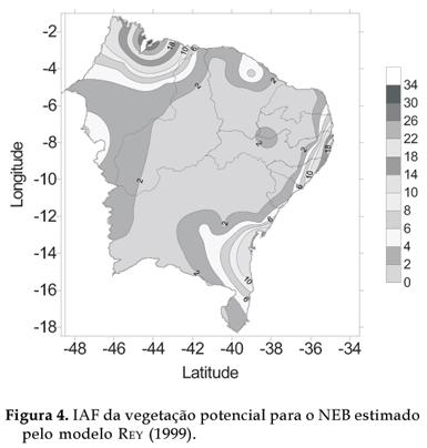 Bragantia - Potencial vegetation model for the Northeast Region of Brazil as a function of precipitation vegetação do modelo compatível ao observado no Atlas do IBGE (1985); a Floresta Estacional