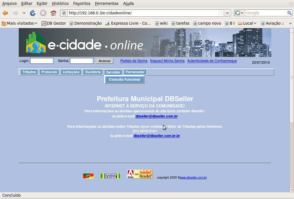 Acessando e- cidade online - Cidadão Para acessar o e-cidade online você deve abrir o navegador Firefox