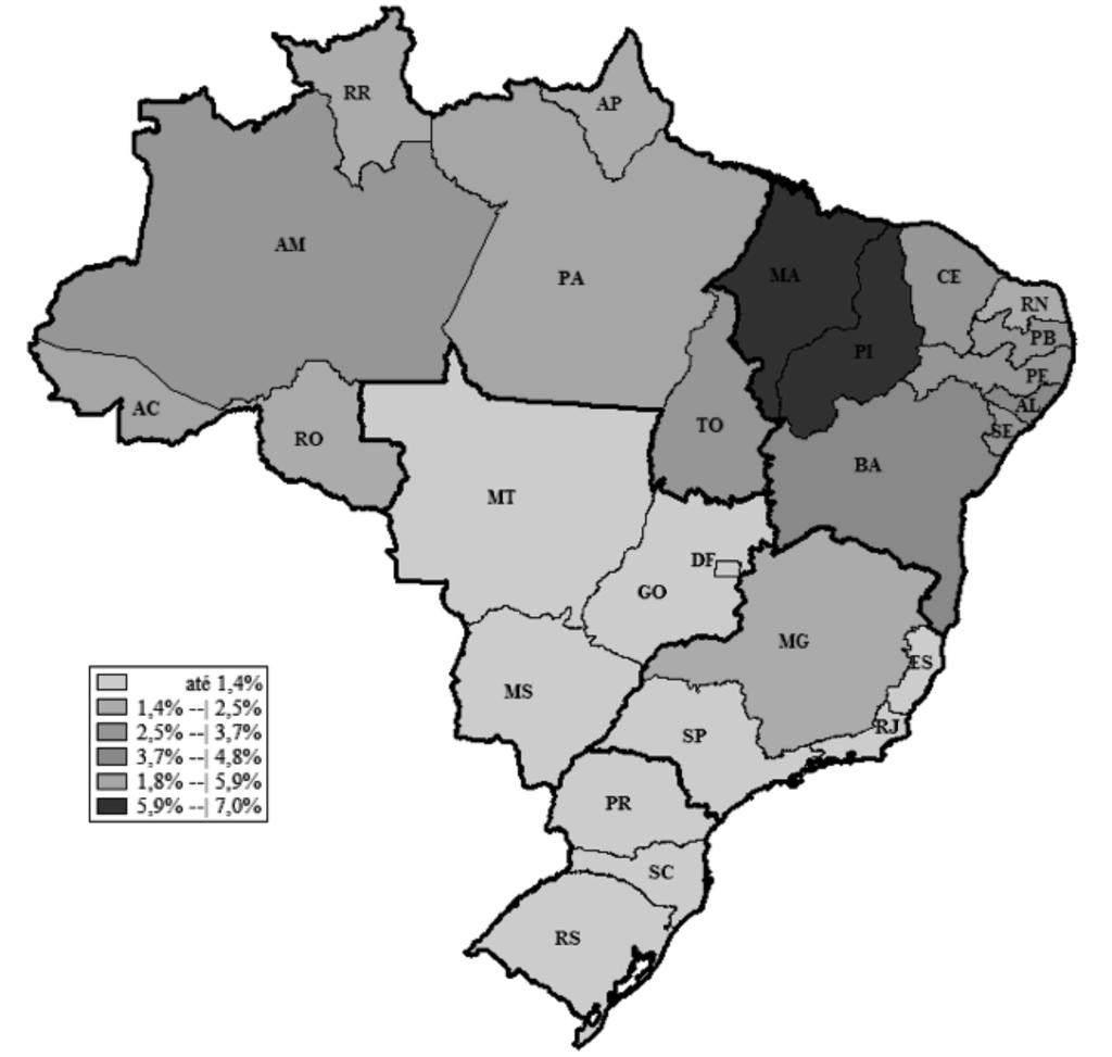 12 REVISTA BRASILEIRA DE CIÊNCIAS SOCIAIS - VOL. 31 N 92 Figura 7 IPM por Unidades da Federação Fonte: PNADs 2002, 2007, 2012, 2013.