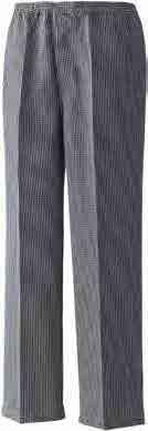 ONE SIZE 36 1 29,16 24 25,36 PR553 CHEF S TROUSER CALÇAS DE CHEF UNISSEXO 195 g/m 2 65% poliéster/35% sarja de algodão. Fácil de vestir graças à cintura elástica e ao cordão.