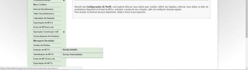 sua empresa foi a tomadora do serviço ou b) SERVIÇO