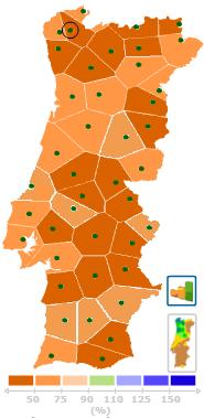 Armazenamentos de água nas albufeiras Portugal continental não possui igual capacidade de armazenamento nas diversas bacias hidrográficas, tendo existido ao longo do tempo um reforço nas