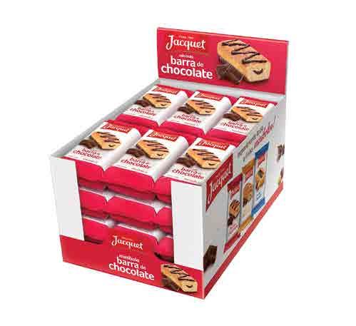 2041 JACQUET MINI BOLO GOTAS DE CHOCOLATE 5 X 30G Cód. 2040 JACQUET MINI BOLO COBERTURA CREME AVELÃ 5 X 25G Cód.