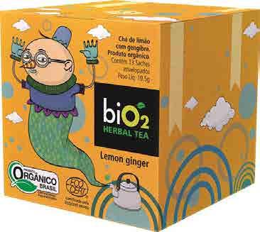 Cód. 2284 BIO2 CHÁ VERDE E HIBISCO 19,5G Cód. 2285 BIO2 CHÁ LEMON GINGER (LIMÃO+GENG) 19,5G Cód. 2298 BIO2 JUICE BANANA 1L Cód. 2299 BIO2 JUICE CRANBERRY HIBISCO 1L Cód.