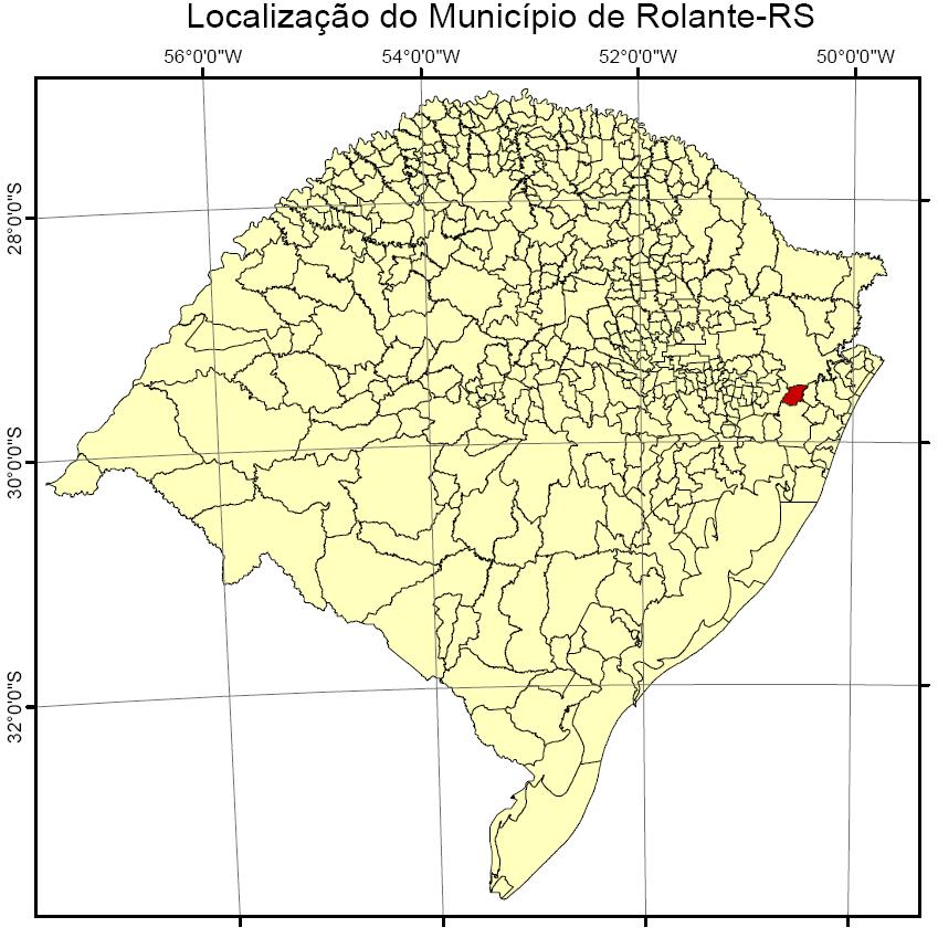 FIGURA 1 LOCALIZAÇÃO DO MUNICÍPIO DE ROLANTE/RS-BRASIL Santa Catarina Rio Grande do Sul Uruguai São Francisco de Paula Taquara Rolante Riozinho Santo Antônio da Patrulha Inserido neste contexto das