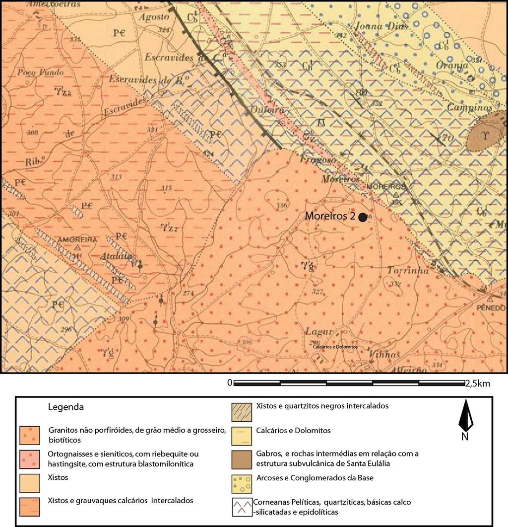 1.3. Geologia Moreiros 2 Modificado a partir da carta