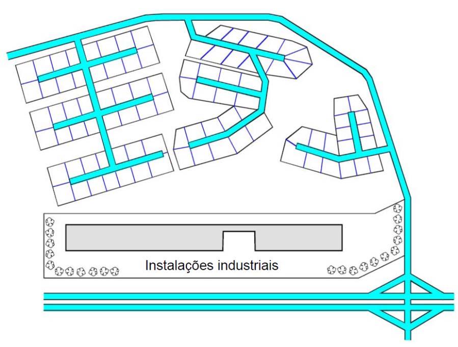 Soluções em Espaços Urbanos Áreas residenciais próximas a zonas industriais ou a eixos de transportes muito ruidosos: - Devem estar em