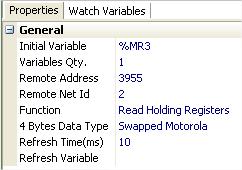 Variables Quantity: quantidade de variáveis. Remote Address: endereço a ser lido do medidor.