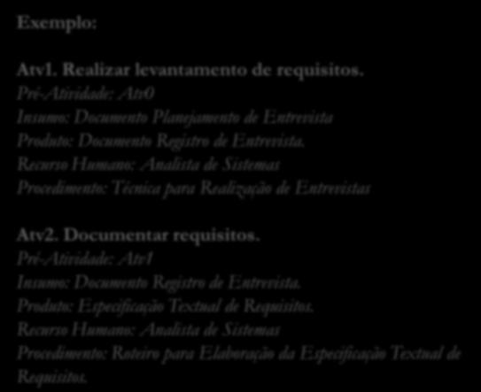 1.3 Qualidade de Produto x Qualidade de Processo Elementos que compõem um processo de software: Processo de Software Processos Atividades Pré-atividades Subatividades Artefatos Insumos Produtos