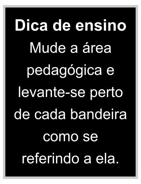 vigarista e roubar as pessoas e isto deixou Jesus muito feliz. Comunicador: (aponte as bandeirinhas) Lembram-se do que eu falei para vocês sobre as cores das bandeirinhas?