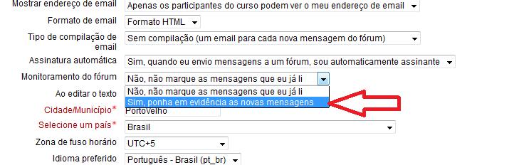 3. Alterar seus dados, clicando nos espaços indicados (especial atenção a sua preferência de idioma e fuso horário do local onde você acessa). 4.