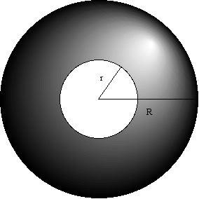 24 FIGURA 4 COROA CIRCULAR DOS TÚBULOS SEMINÍFEROS NOTA: "r" representa o raio do círculo menor e "R" representa o raio do círculo