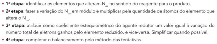 2) Método de oxirredução O número de elétrons