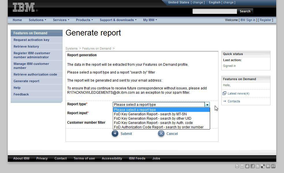 Gerando um Relatório Na página Gerar Relatório, é possíel criar diersos tipos de relatório com base nos critérios especificados e informações inseridas. Um documento de alor separado por írgula (.