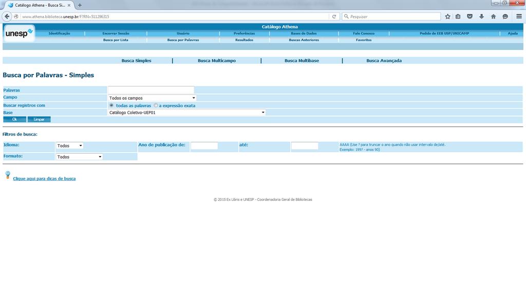 Empréstimo Entre Bibliotecas - EEB: solicitação online 1.