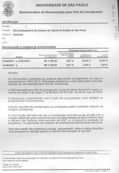 DEMONSTRATIVO DE REMUNERAÇÃO PARA FINS DE