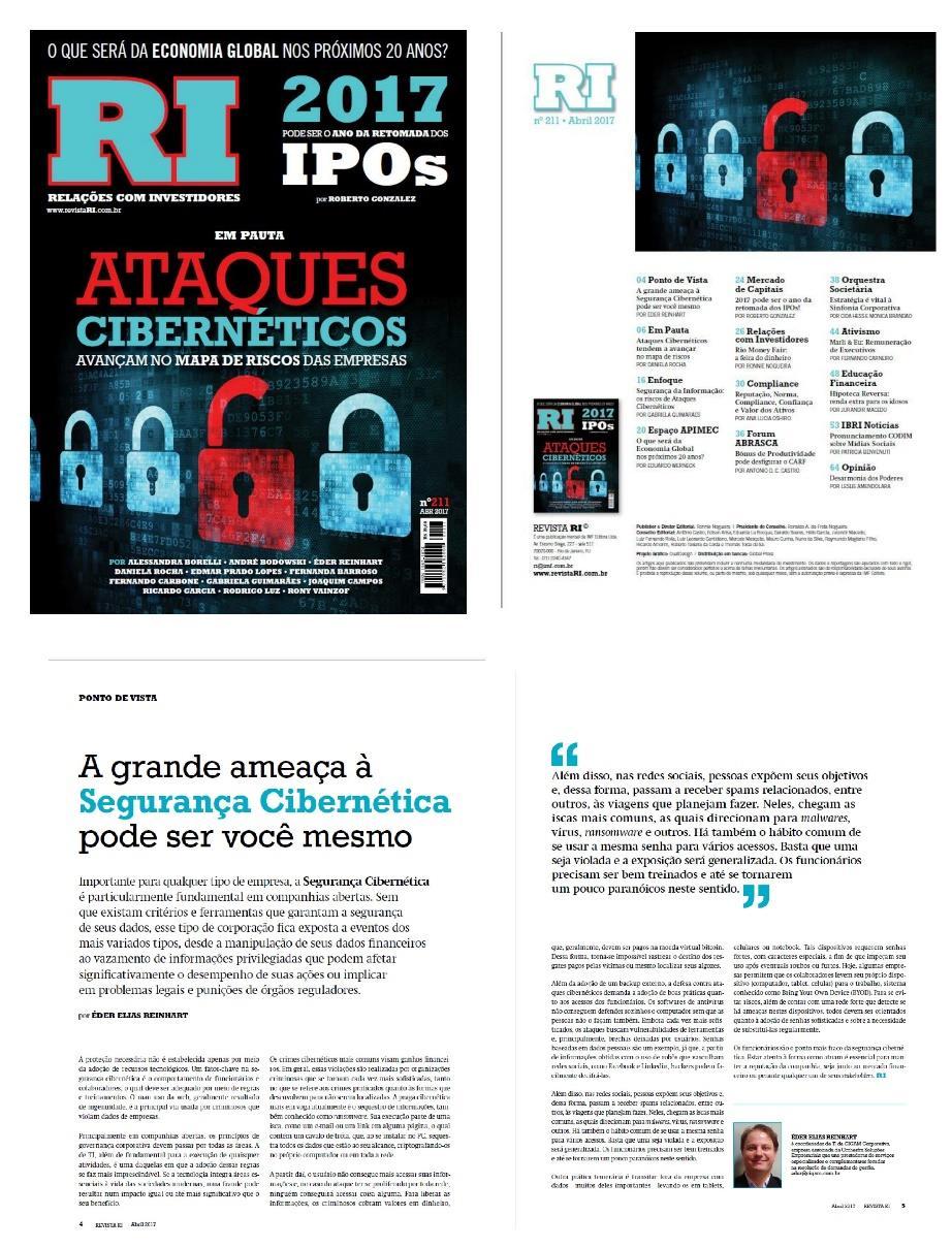 IMPRESSO MATÉRIAS PUBLICADAS Data - Abril/2017 Veículo - Revista RI