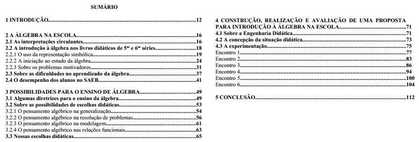 Uma introdução ao pensamento algébrico no sétimo ano através de relações