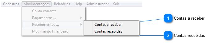 17 3.2. Movimentações de contas a receber e contas recebidas 1 - Contas a receber. 2 - Contas recebidas. 3.3. Help do sistema (SGTRANS) 1 - Help completo do SGTANS.