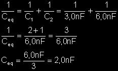 a) A capacitância equivalente pode ser calculada por: Prof. Patricia Caldana calculada por: b) Pela definição de capacitância, a carga Q do capacitor equivalente pode ser Q = C eq.