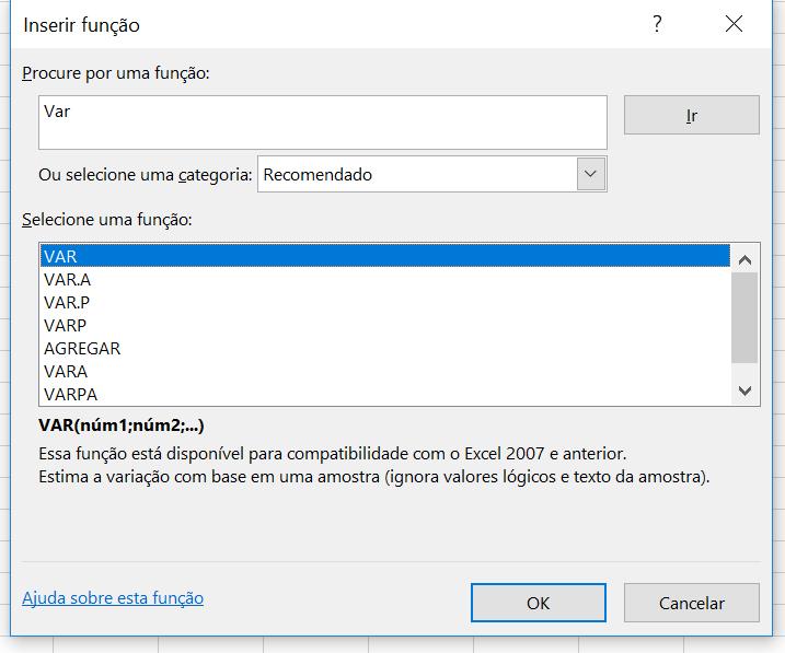 Na caixa de busca, o usuário pode digitar alguma informação sobre a função que pretende utilizar e um conjunto aparecerá no campo de conjunto de funções.