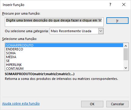 INSERIR FUNÇÃO FUNÇÃO Função no Excel, assim como na matemática é uma fórmula que recebe parâmetros e retorna o resultado.