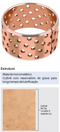 THEC 090 8 A linha THEC-090 identifica a gama de mancais completamente de bronze CuSn8P (derivadas da Thec-10).