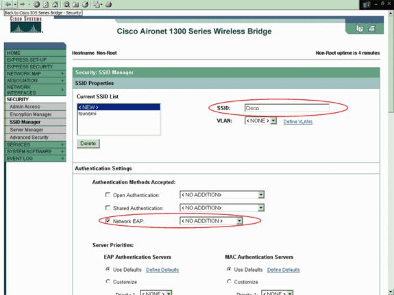 3. Enrole para baixo os parâmetros de configuração gerais dos ajustes, defina o nome de usuário e a senha para o cliente EAP, e o clique aplica-se.