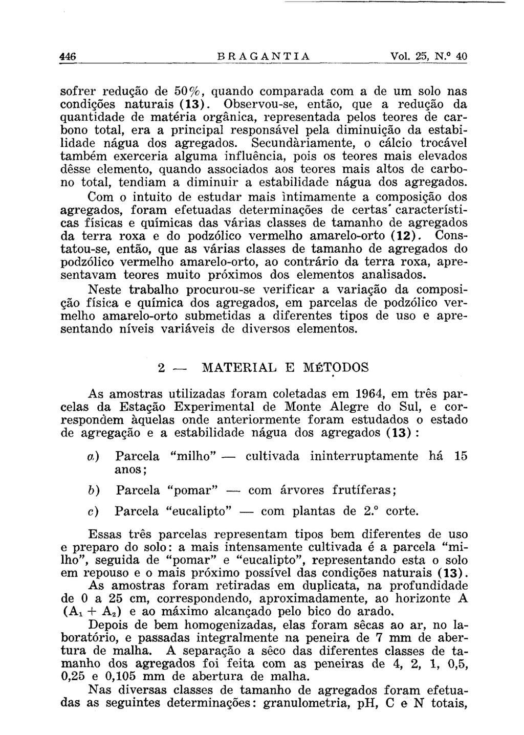 sofrer redução de 50%, quando comparada com a de um solo nas condições naturais (13).