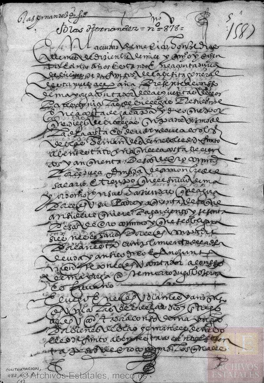 Testamento datado de 1587, data da morte; O documento pode ser uma fonte para a história social dos participantes nas viagens