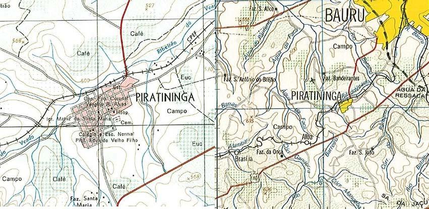 Combinação Cartografia Ocorre junção de duas ou mais linhas paralelas ou muito