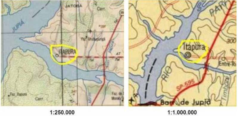 Ênfase Cartografia Aumento das dimensões de